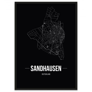 Poster Sandhausen Straßennetz