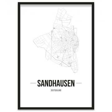 Stadtposter Sandhausen Bilderrahmen
