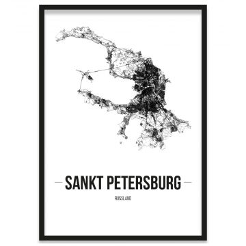Stadtposter Sankt Petersburg Rahmen