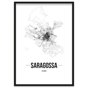 Stadtposter Saragossa im Bilderrahmen
