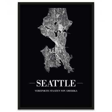 Stadtposter Seattle Rahmen