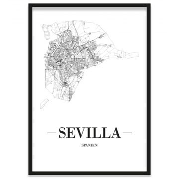 Stadtposter Sevilla Bilderrahmen