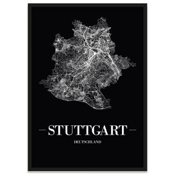 Stadtposter Stuttgart Straßennetz