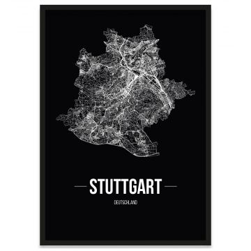 Stadtposter Stuttgart Straßennetz