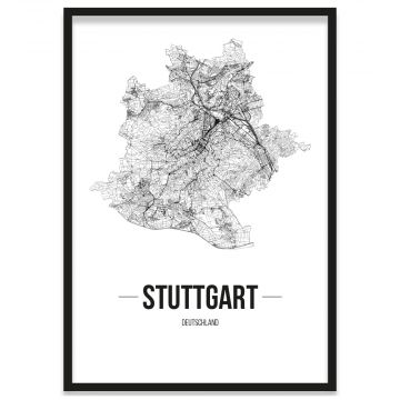 Stadtposter Stuttgart gerahmt