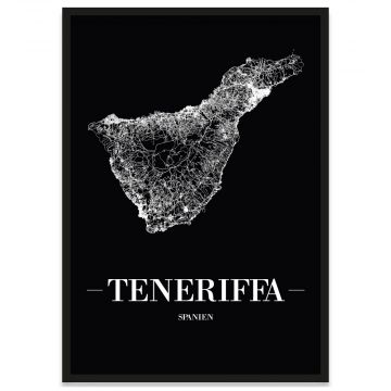 Stadtposter Teneriffa gerahmt Straßennetz