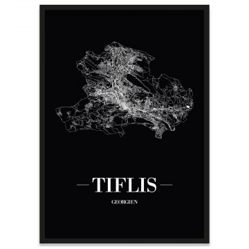 Stadtposter Tiflis gerahmt Straßennetz