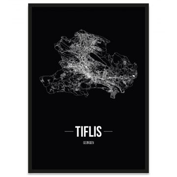 Stadtposter Tiflis gerahmt Straßennetz
