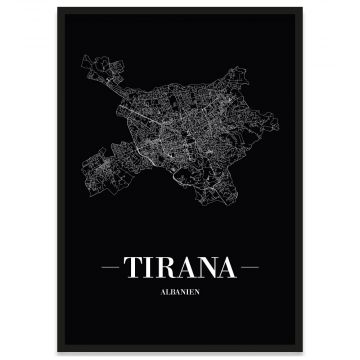 Stadtposter Tirana Straßennetz