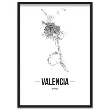 Stadtposter Valencia gerahmt