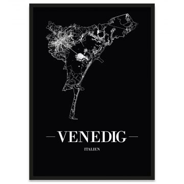 Vendig Bilderrahmen Poster mit Straßennetz