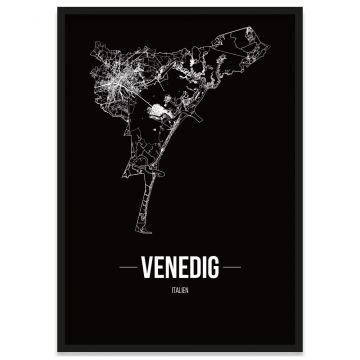 Vendig Bilderrahmen Poster mit Straßennetz