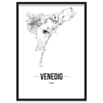 Stadtposter Venedig mit Bilderrahmen