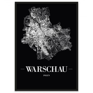 Stadtposter Warschau Straßenplan