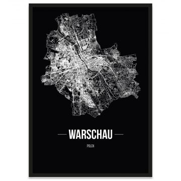 Stadtposter Warschau Straßenplan