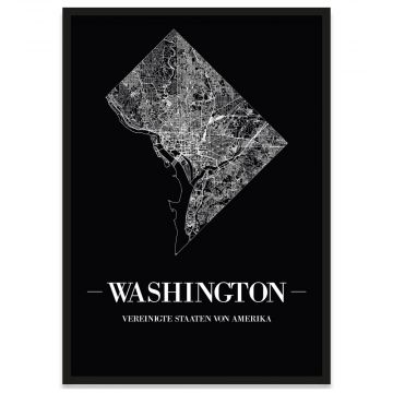 Washington Bilderrahmen Poster mit Stadtplan