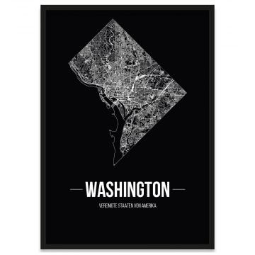 Washington Bilderrahmen Poster mit Stadtplan