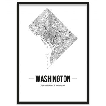 Stadtposter Washington gerahmt