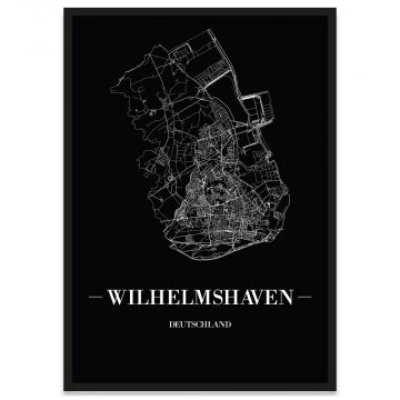 Poster Wilhelmshaven mit Bilderrahmen und Straßennetz