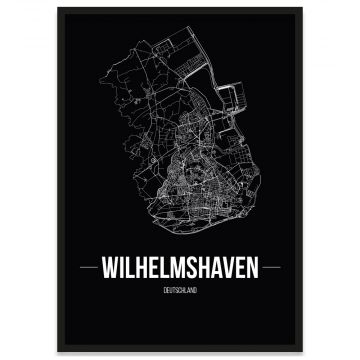 Poster Wilhelmshaven mit Bilderrahmen und Straßennetz