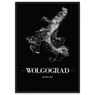Poster mit Rahmen, Wolgograd Straßennetz