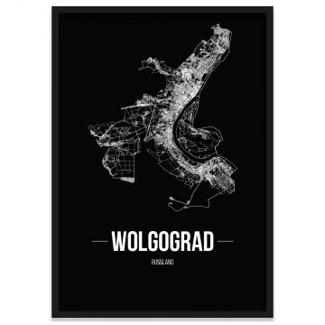 Poster mit Rahmen, Wolgograd Straßennetz