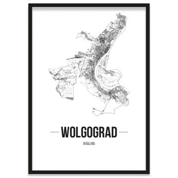 Wolgograd Poster der Stadt mit Bilderrahmen
