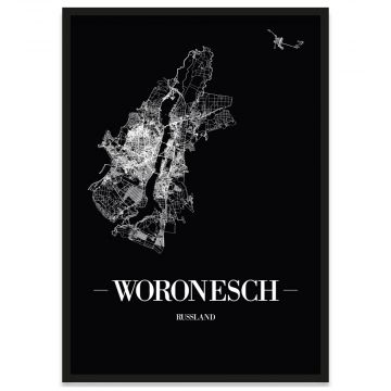 Poster mit Rahmen, Woronesch Straßennetz