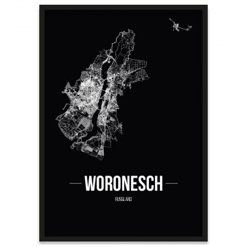 Poster mit Rahmen, Woronesch Straßennetz