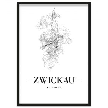 Zwickau Poster mit Rahmen