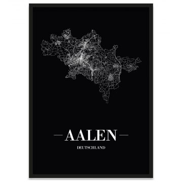 Aalen Stadtposter Bilderrahmen mit Straßennetz