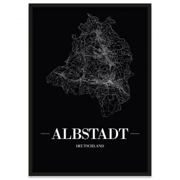 Albstadt Stadtposter Bilderrahmen mit Straßennetz