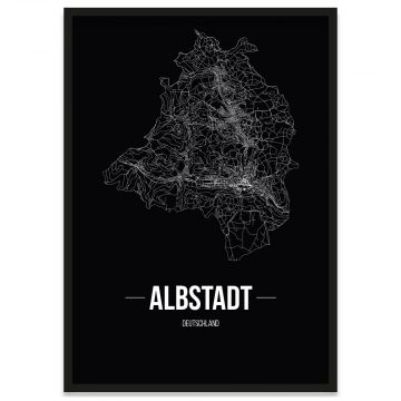 Albstadt Stadtposter Bilderrahmen mit Straßennetz