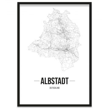 gerahmtes Poster mit Straßennetz