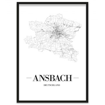 Stadtposter Ansbach gerahmt 