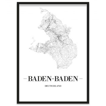 gerahmtes Poster Baden-Baden mit Rahmen