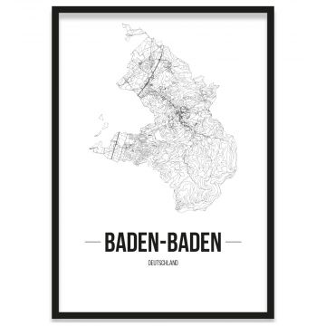Baden-Baden Poster mit Stadtplan