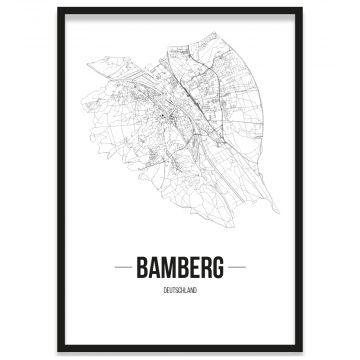 Stadtposter Bamberg mit Straßennetz