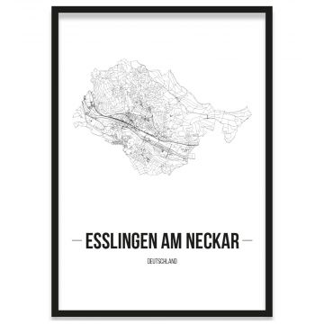 Stadtposter Esslingen am Neckar mit Bilderrahmen