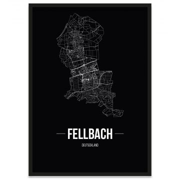 Stadtposter Fellbach mit Stadtplan
