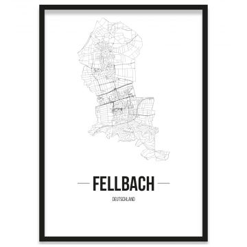 Stadtposter Fellbach Straßennetz