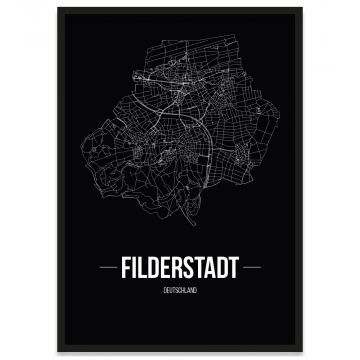 Stadtposter Filderstadt mit Stadtplan
