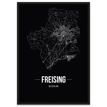 Stadt Freising Poster mit Stadtplan