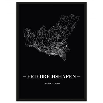 Stadt Friedrichshafen Poster mit Stadtplan