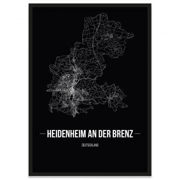 Heidenheim an der Brenz Poster mit Stadtplan