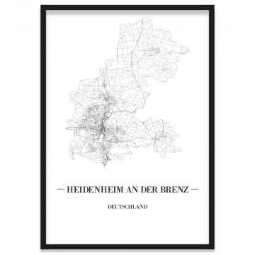 Stadtposter Heidenheim an der Brenz Bilderrahmen