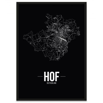 Poster der Stadt Hof mit Rahmen