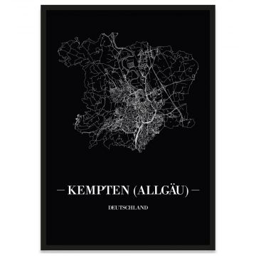 Stadtposter Kempten (Allgäu) mit Rahmen