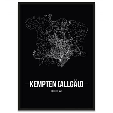 Stadtposter Kempten (Allgäu) mit Stadtplan