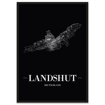 Stadtposter Landshut mit Rahmen